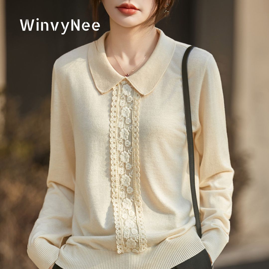 Women'S Formal Day Wear - WinvyNee Jersey de punto de lana