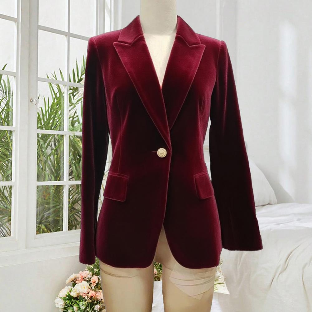 Women'S Formal Wear For Wedding Guest - Blazer de terciopelo de talla grande