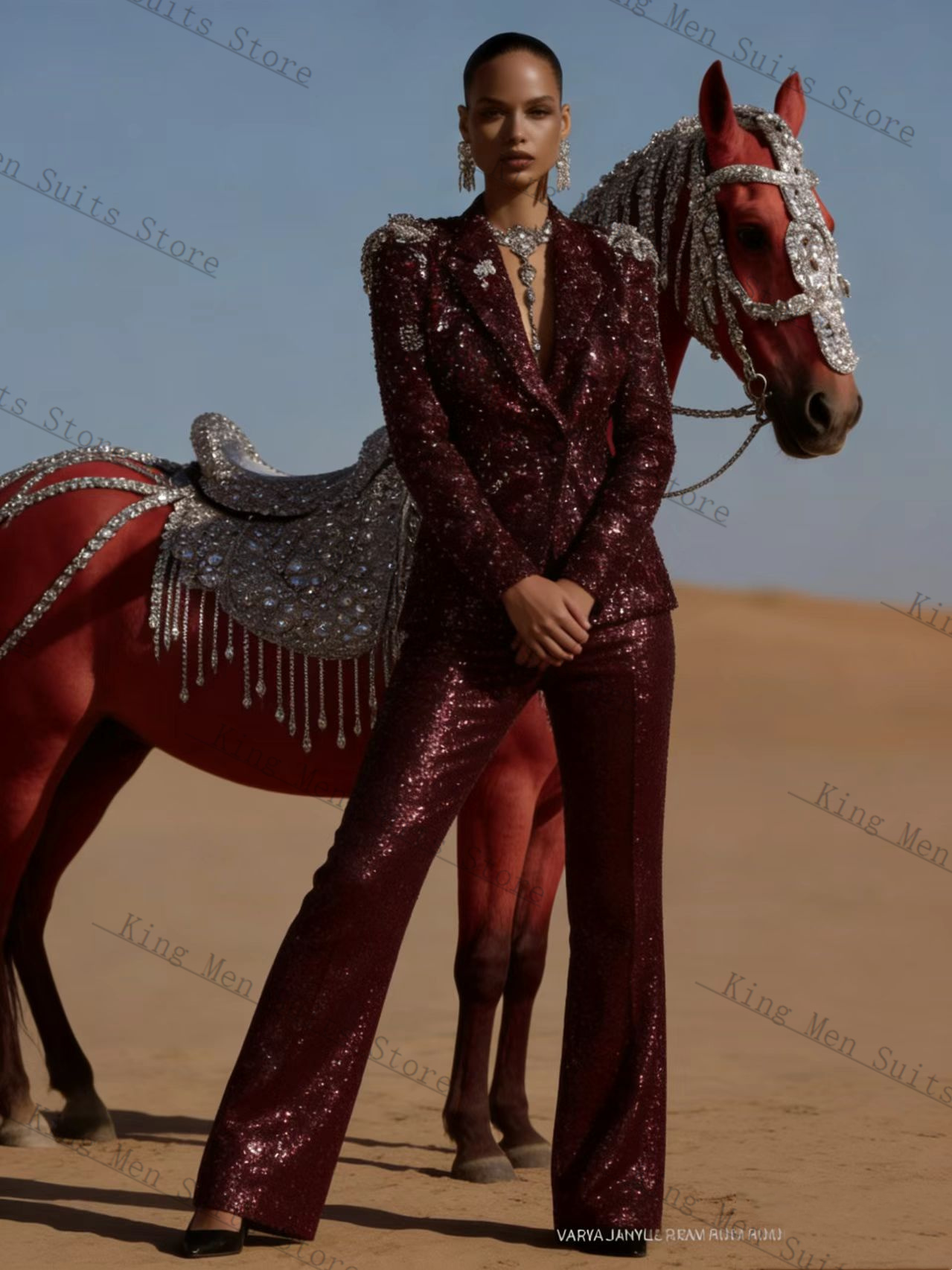 Women'S Formal Wear For Wedding Guest - Conjunto de traje de mujer brillante