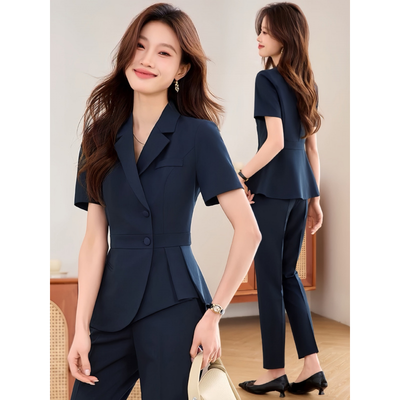 Women'S Formal Wear Stores - Traje profesional delgado azul marino para