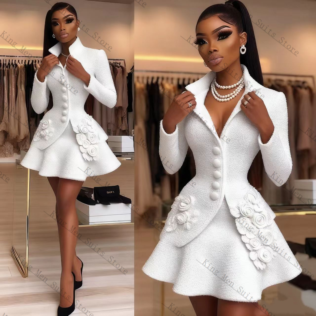 Conjunto de traje blanco de lu - Women'S Formal Wear For Wedding Guest reseña y precio