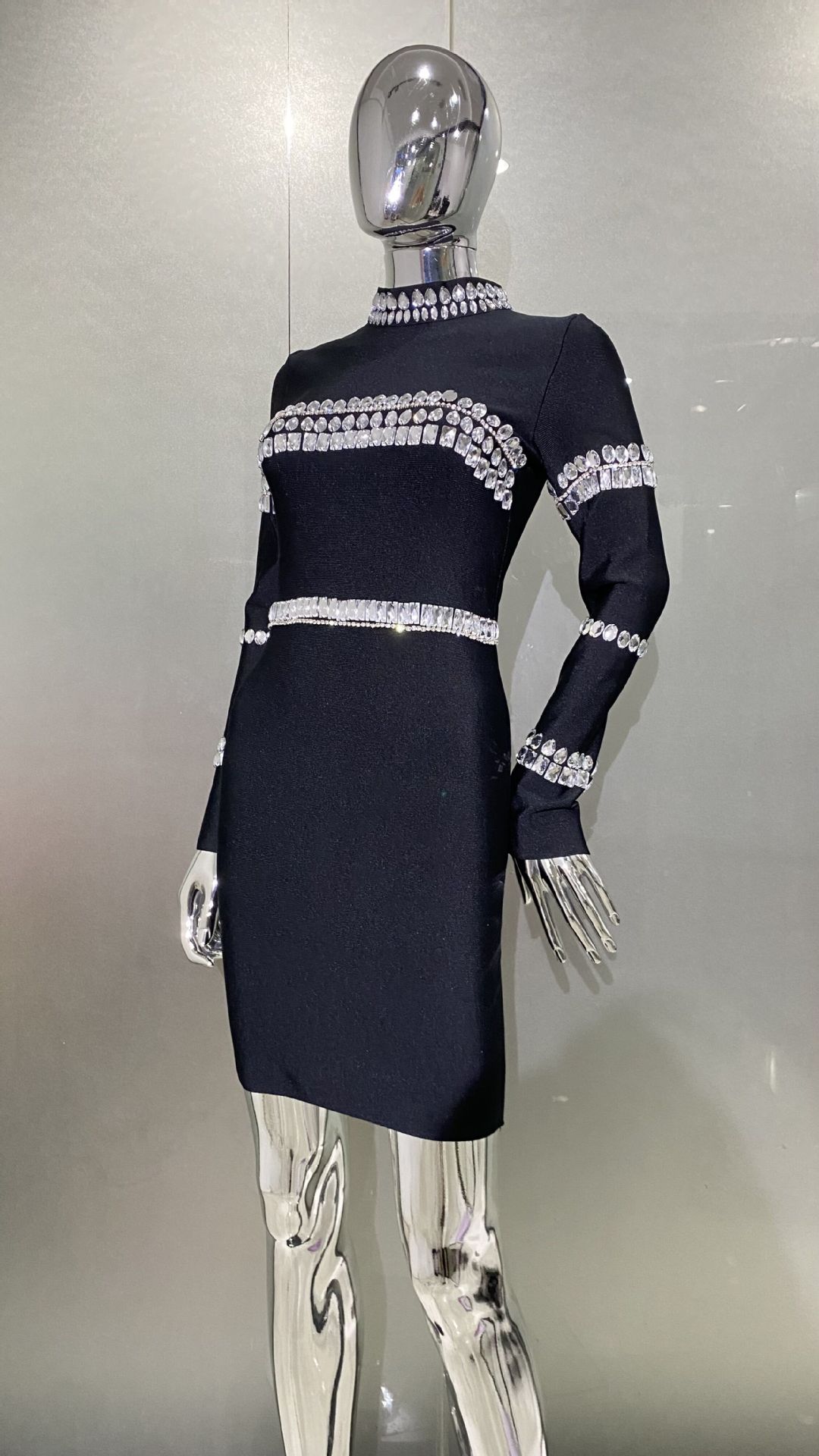 Vestido Negro Semi-Cuello Alto - Women'S Semi Formal Evening Wear reseña y precio
